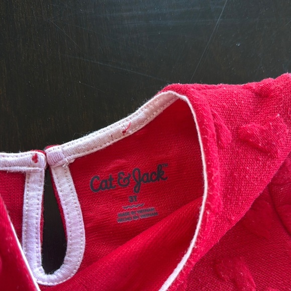 Cat & Jack Red Flutter Sleeve Sheath Dress - Picture 2 of 2